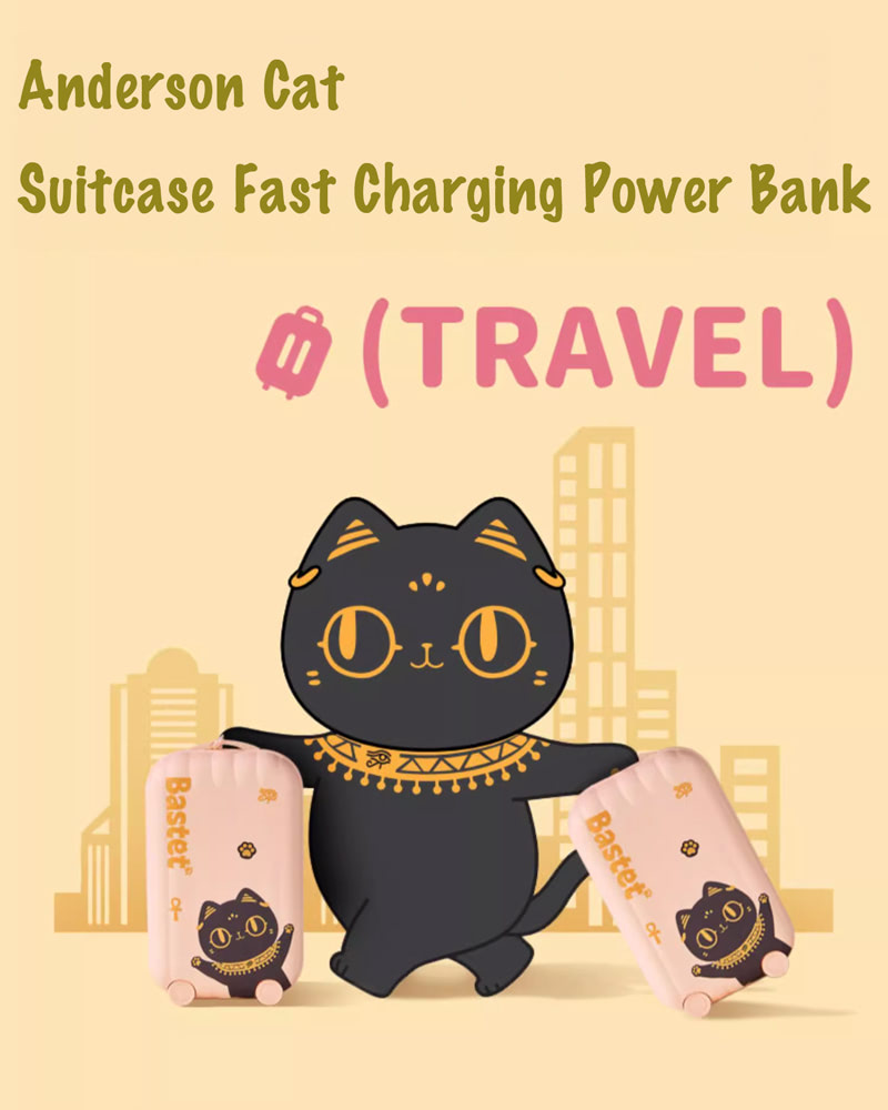 Anderson Cat Travel Case Power Bank – Fast Charging for Women