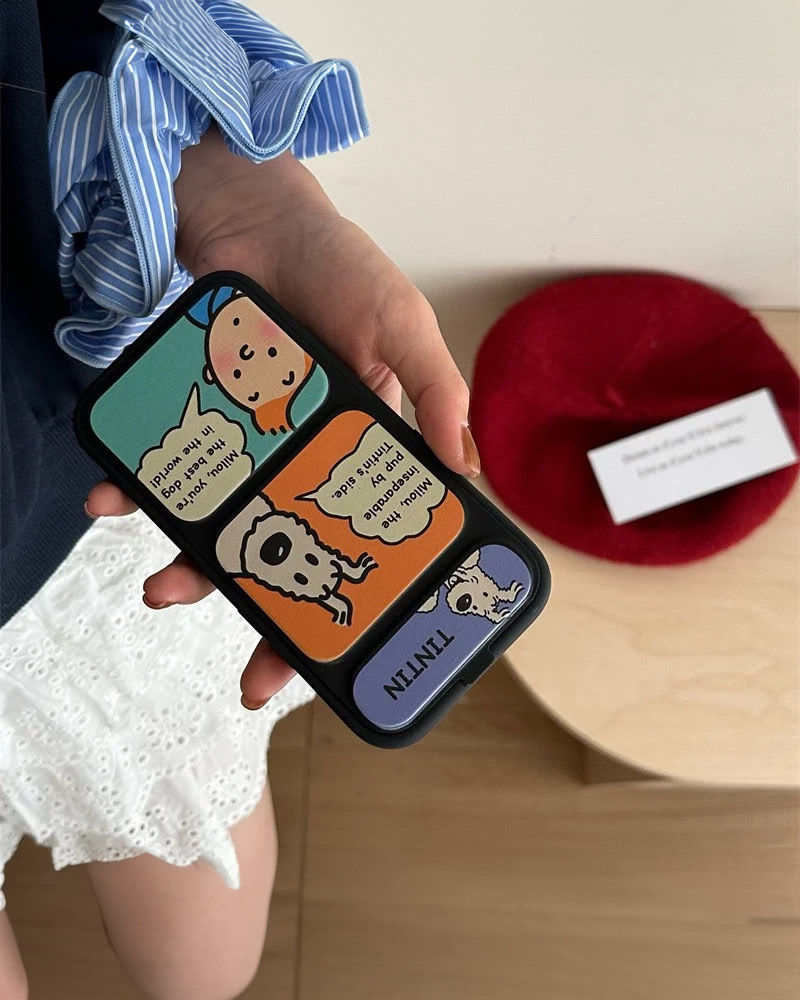 Cartoon Tintin Magnetic Flip Case for iPhone Models