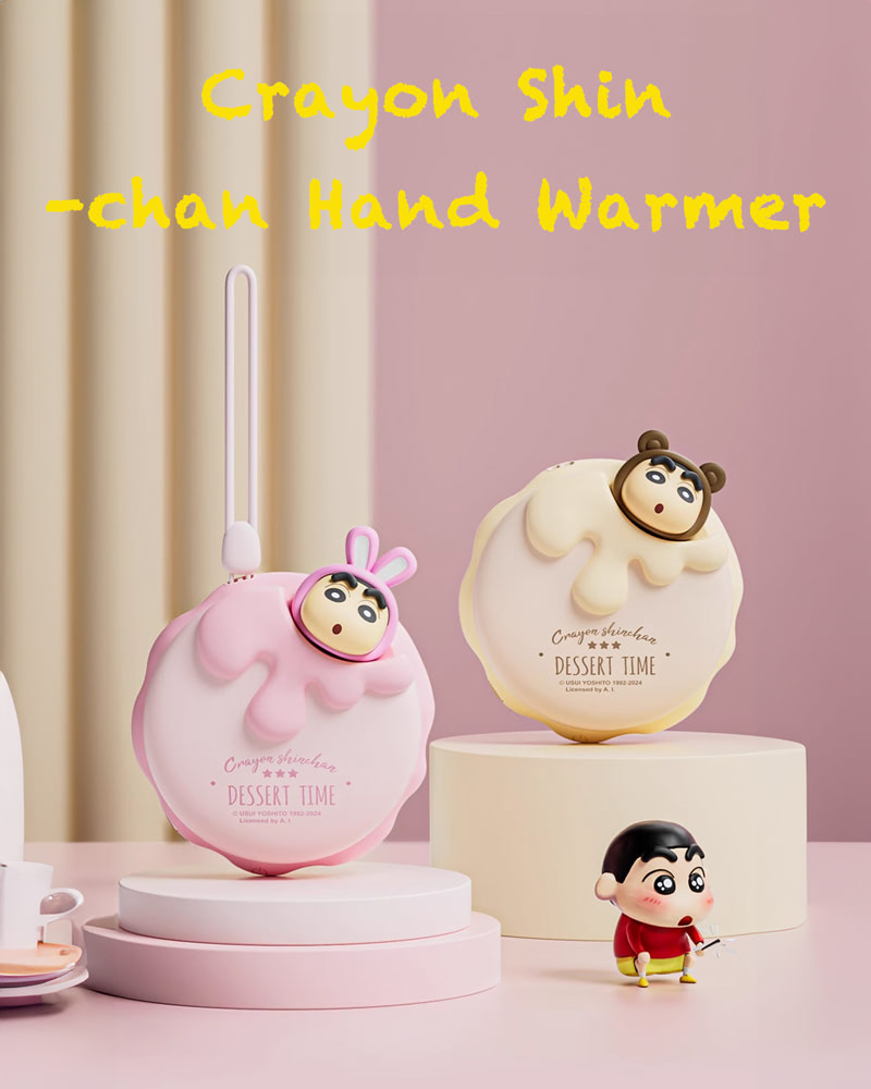 Cute Crayon Shin chan Hand Warmer for Women – Pink & White Colors