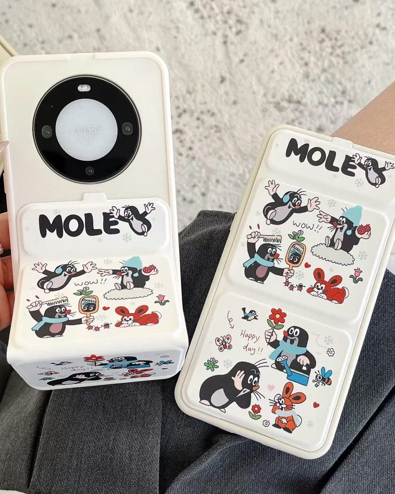 Foldable Magnetic iPhone Case – Mole & Westie Patterns