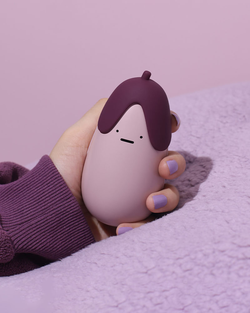 Portable Cartoon Hand Warmer Power Bank Adorable Eggplant USB Heater