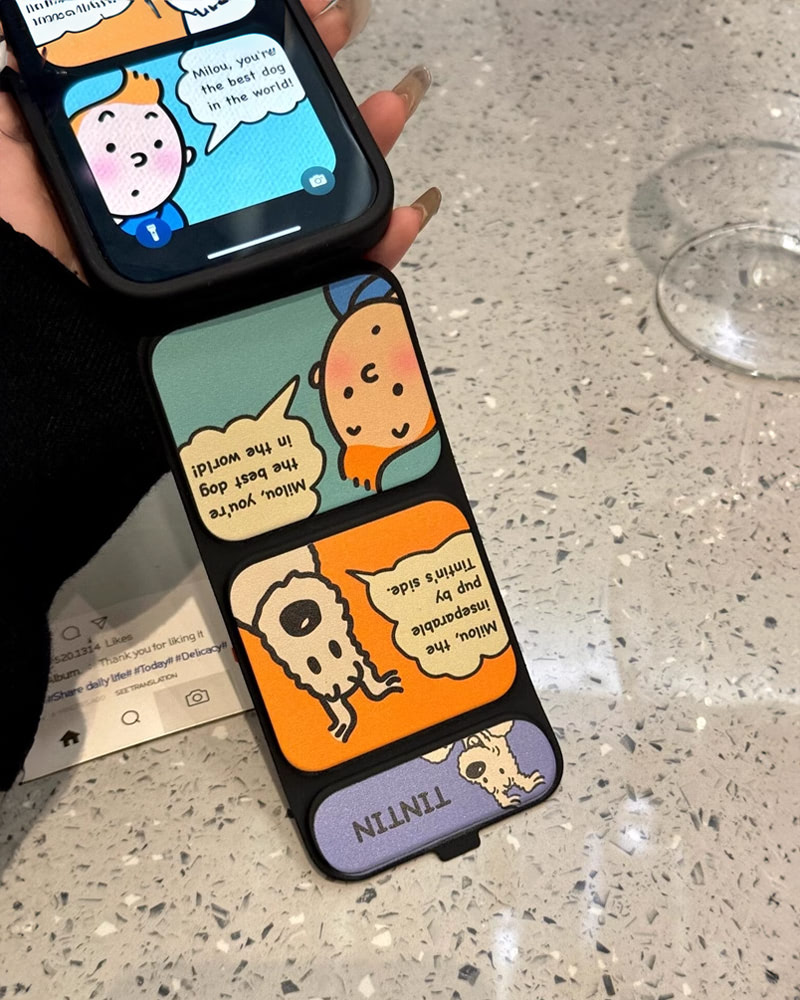 Tintin & Milou Cartoon Foldable Magnetic iPhone Case