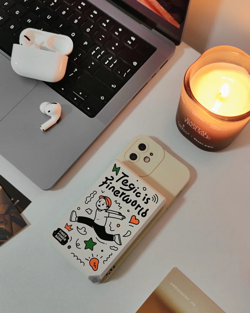 Trendy Graffiti Power Bank with 10000mAh & 20W Quick Charge