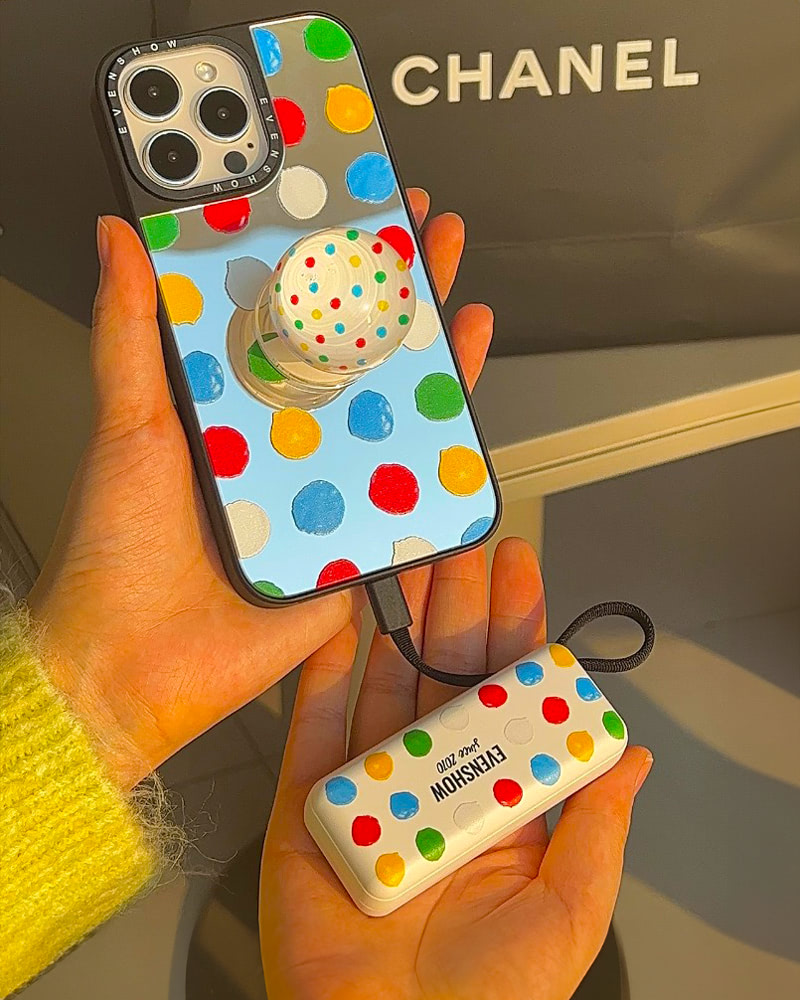 Yayoi Polka Dot Mini Power Bank – 5000mAh for Lightning Type C Devices!