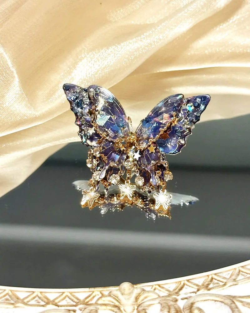 Art Deco Butterfly Brooch Necklace Geometric and Glamorous