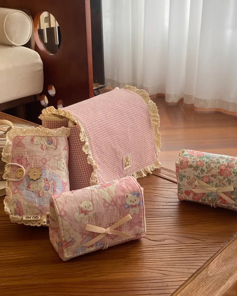 Handcrafted Pink Bow Storage Purse