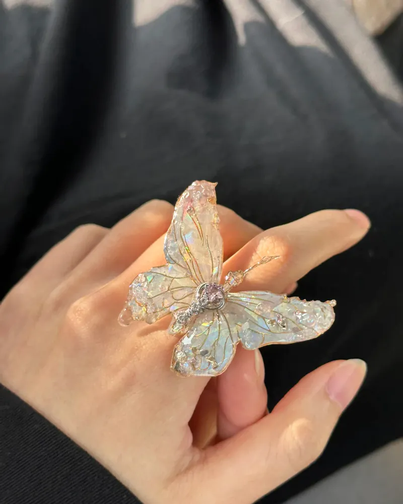 Intricate Resin Butterfly Pieces Rings, Brooches, Hair