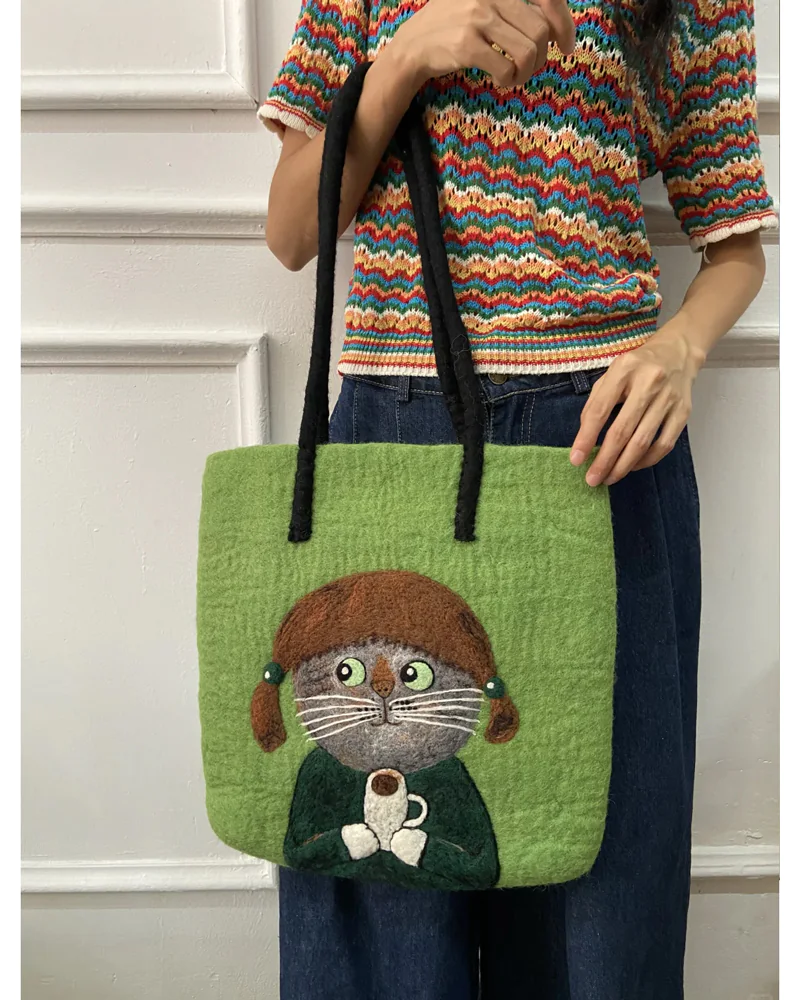 Handmade Wool Felt Crossbody Soft and Stylish