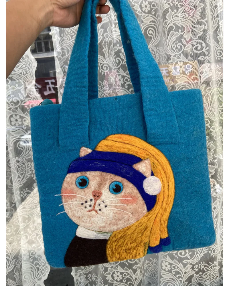 Handmade Wool Felt Tote Adorable Fashion Accessory