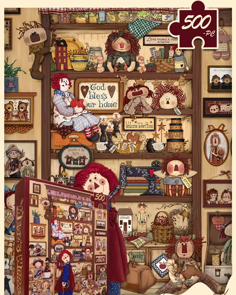 Retro Artist Doll Cabinet Puzzle 500 Pieces