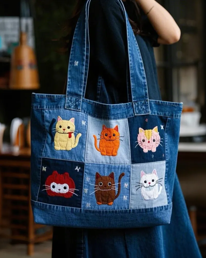 Stylish Denim Bags Upcycled and Handmade