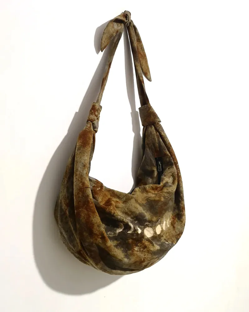 Vintage Handmade Moon Bag with Botanical Dye